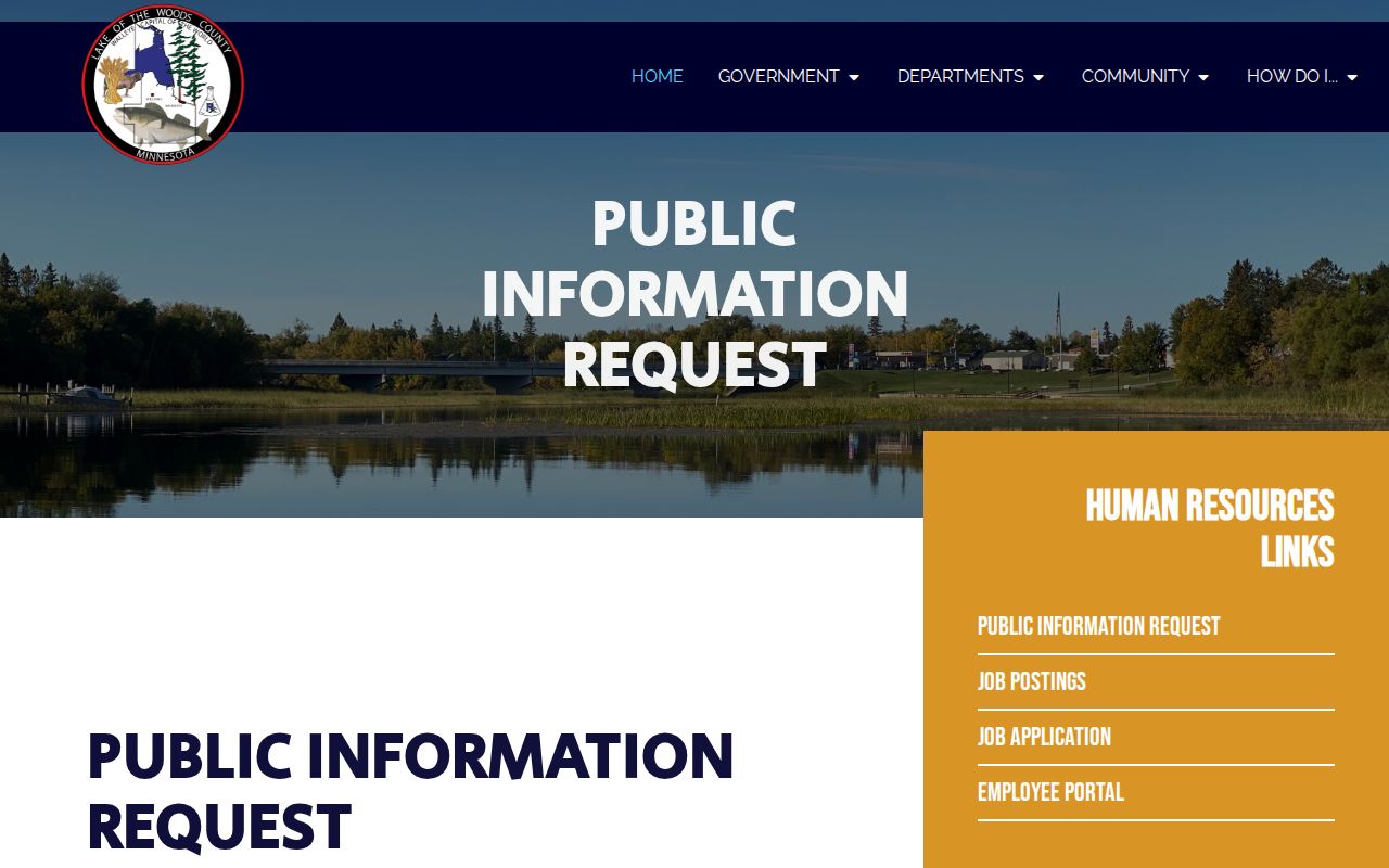 Lake of the Woods County court records public-information request routing
