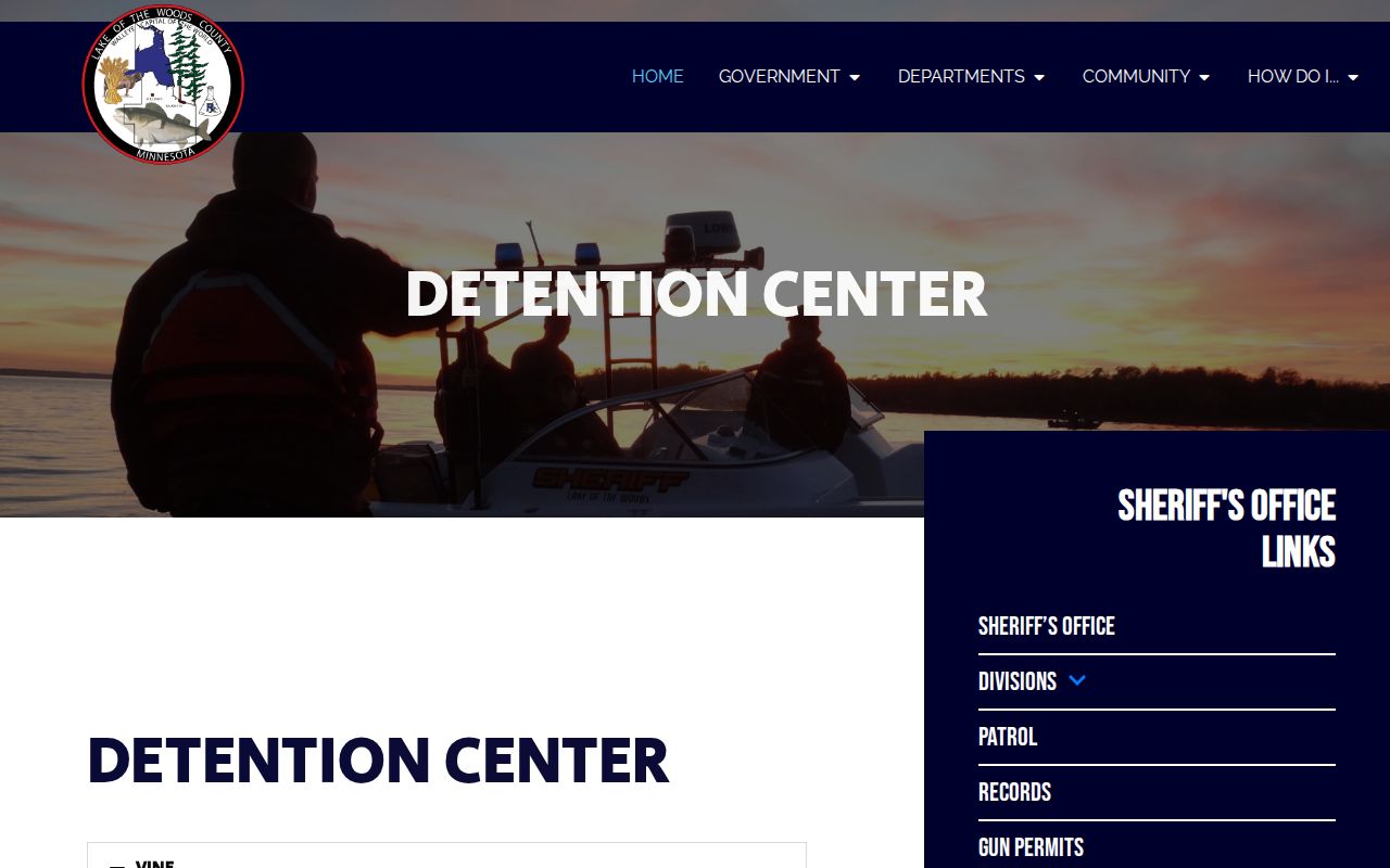 Lake of the Woods County court records and jail information distinction
