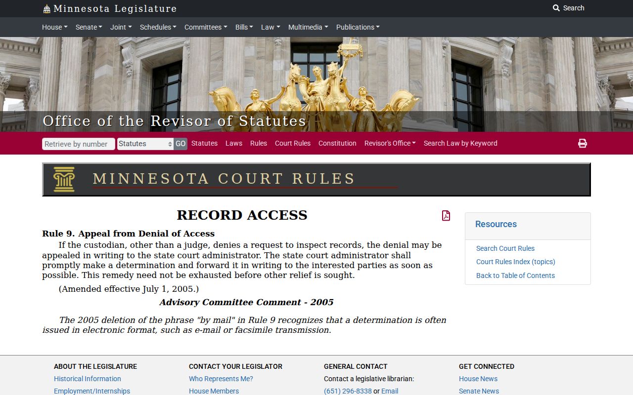 Lake of the Woods County court records public-access review rule