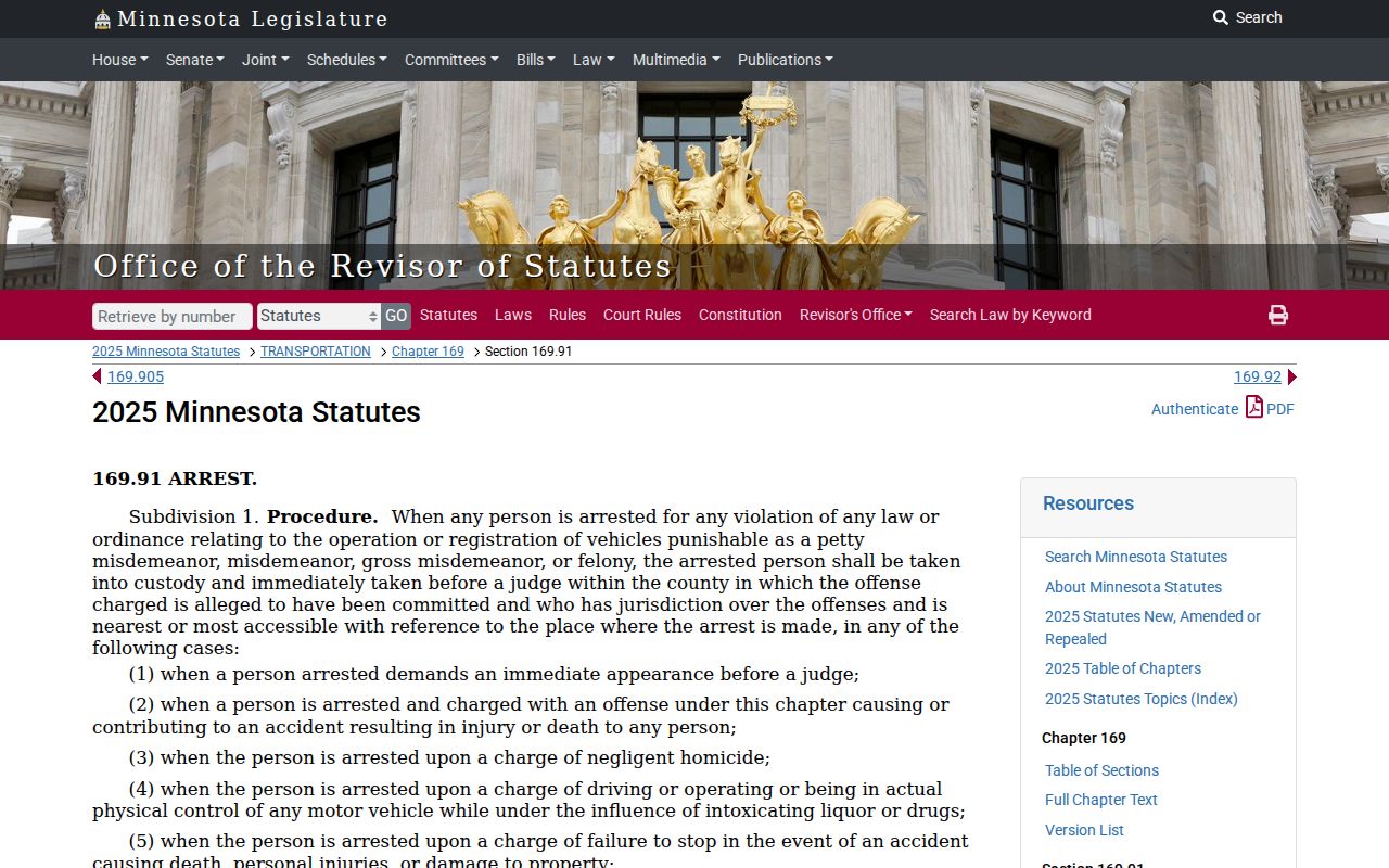 Lake of the Woods County traffic court records and citation response statute