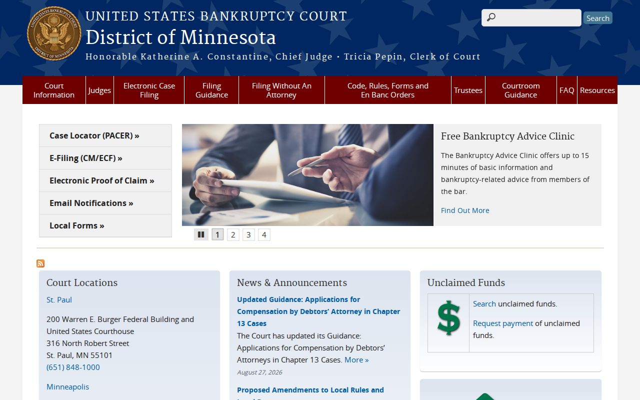 Roosevelt court records federal bankruptcy court distinction